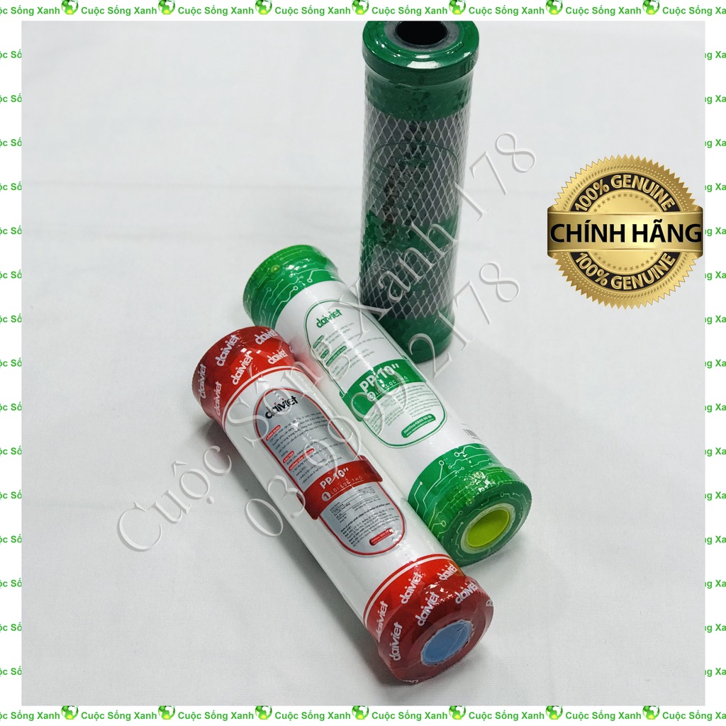 Combo 3 lõi lọc nước Đại Việt Số 123  dành cho máy lọc nước RO