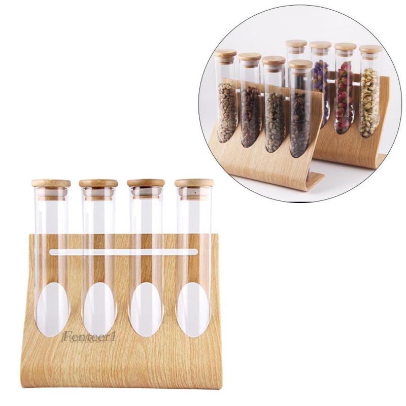 Giá đỡ 4 ống thủy tinh trưng bày trái cây khô