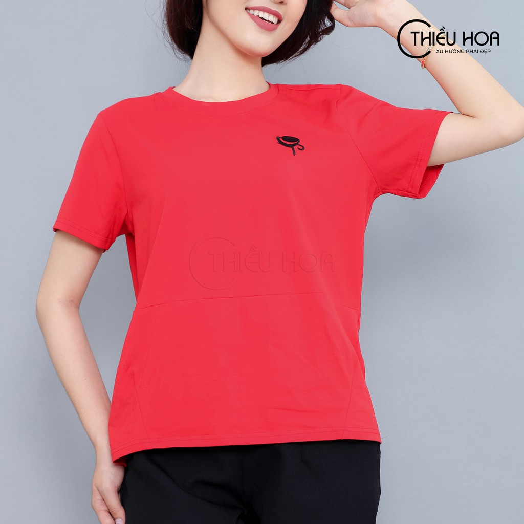 Áo Thun Đơn Giản Thêu Hoa Tinh Tế Thiều Hoa L885