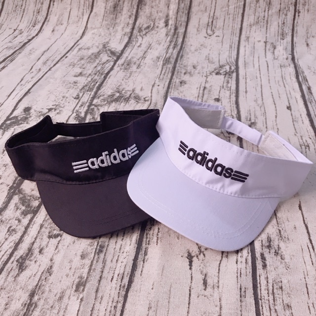 Nón Nửa Đàu Nam Nữ Không Nóc Họa Tiết Thêu Đen - Trắng, Mũ Lưỡi Trai Tennis Unisex Thể Thao