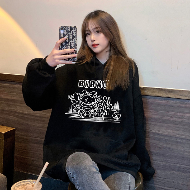 NRVP Áo sweater thu đông xu hướng mới tay dài dáng rộng cho nữ