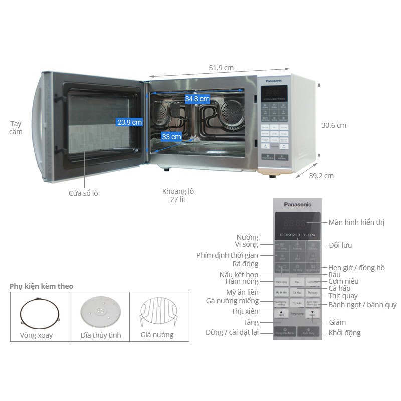 Lò vi sóng Panasonic PALM-NN-CT655MYUE 27 lít