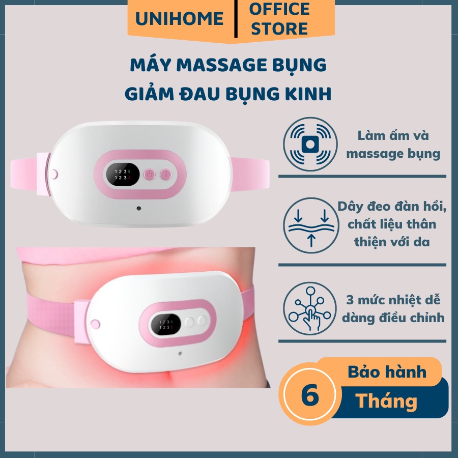 Máy massage làm ấm bụng, đai đeo giảm đau bụng kinh nguyệt, làm ấm tử cung cho phụ nữ đến kì - BH 6 tháng