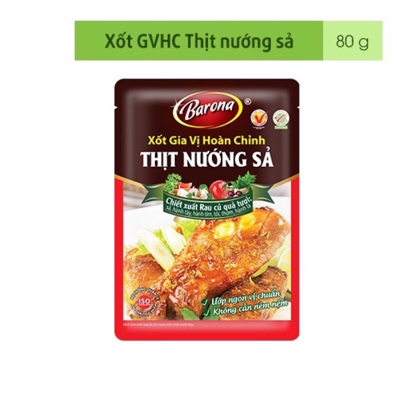 Xốt Gia Vị Hoàn Chỉnh Barona - Thịt Nướng Sả 80g