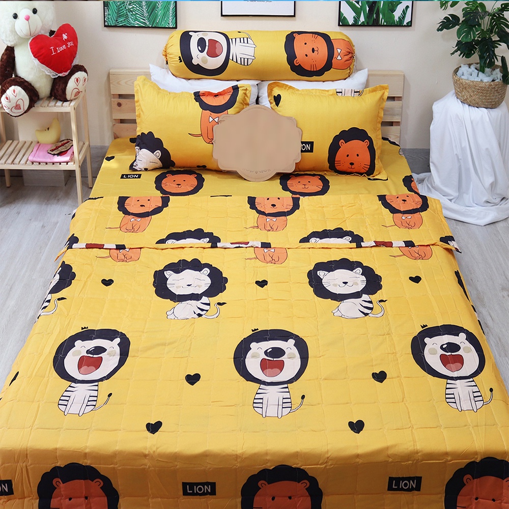 [Chăn Hè] Sét 5 món chăn hè thu trần bông poly cotton Mẫu Ngộ Nghĩnh (Chát chọn mẫu)