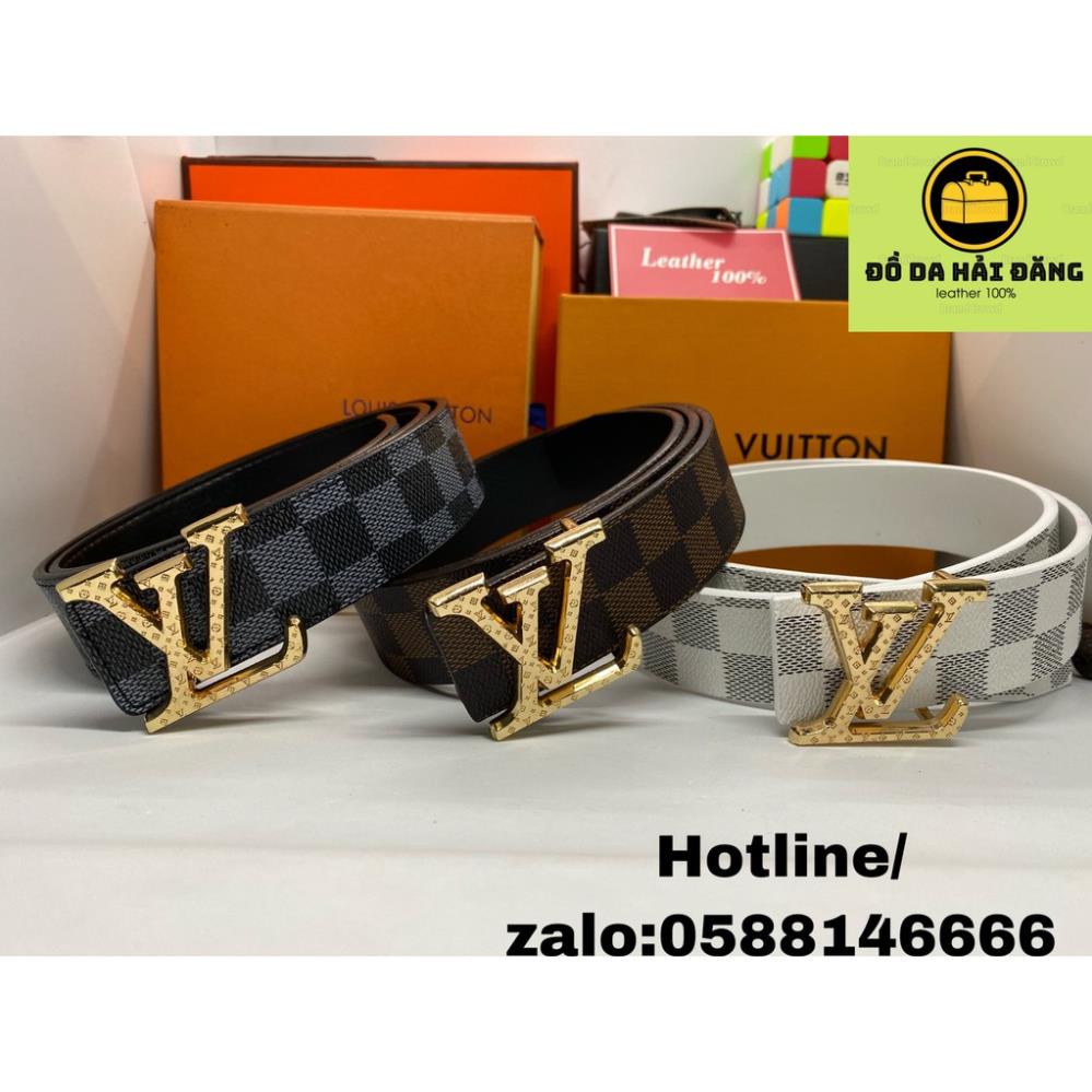 Thắt Lưng Nam LV cao cấp, Dây lưng Nam LV thời trang đủ màu trắng ,xanh,nâu mẫu dây nịt nam LV hot trend 2021 *