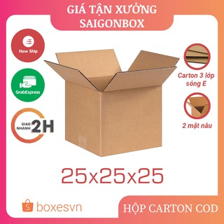 Combo 10 thùng hộp carton size 25x25x25 cm để đóng gói hàng hóa