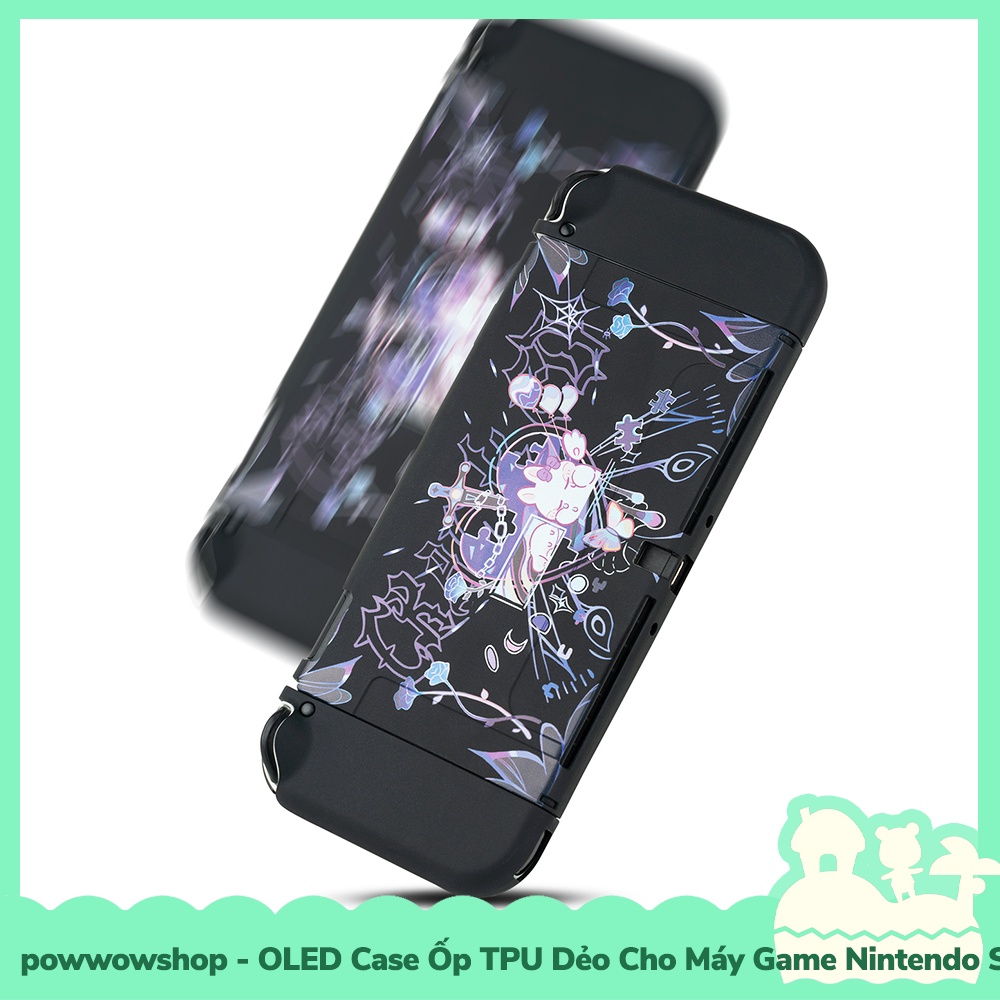 OLED Case Ốp TPU Dẻo Cho Máy Game Nintendo Switch OLED Mẫu Nhân Vật Hoạt Hình Cute Black White Days