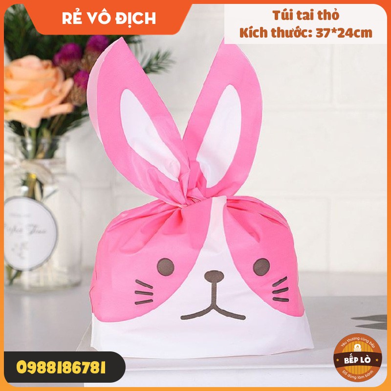 Túi Tai Thỏ Cỡ Đại Đựng Bánh Kẹo Xinh Xắn Dễ Thương Size 24*37cm - Set 10 túi