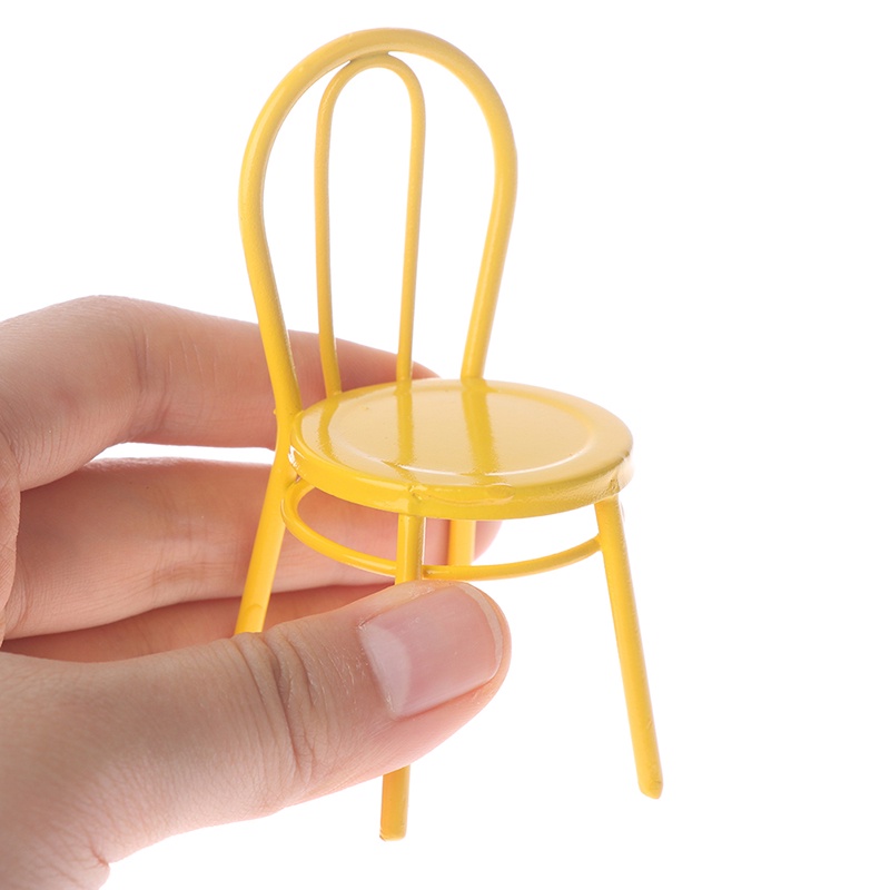 1 Ghế Kim Loại Mini Trang Trí Nhà Búp Bê