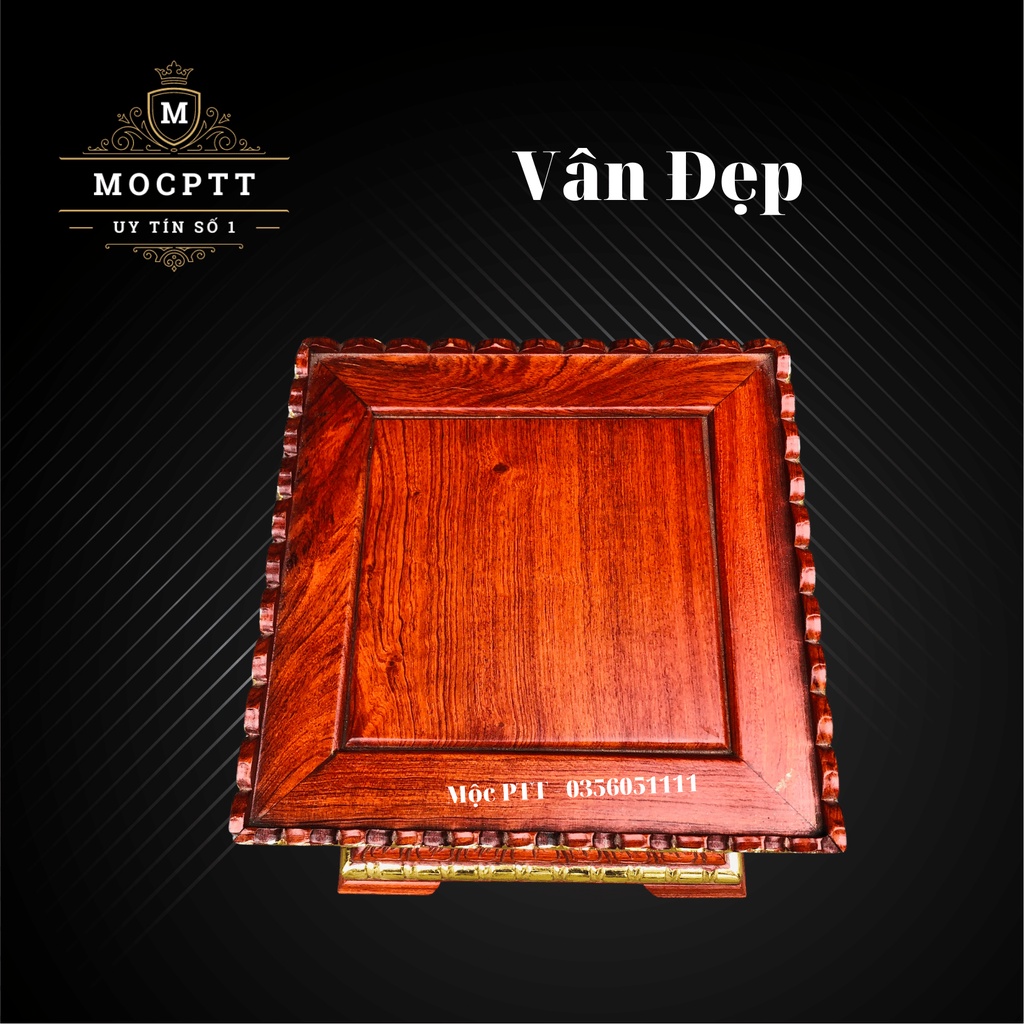Đôn vuông triện sen mẫu có viền gỗ Hương đá kích thước Mặt 20 25 30 35 cm trang trí nhà cửa