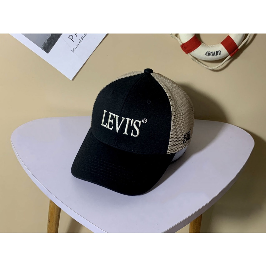 Mũ lưỡi trai lưới thêu chữ Levis, nón kết nam nữ phối lưới uzzlang phụ kiện thời trang unisex  phong cách thể thao Hàn.