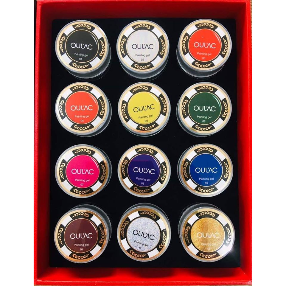Sét Gel Vẽ 3D Cao Cấp Oulac Màu Đẹp Cực Chất 12 Màu