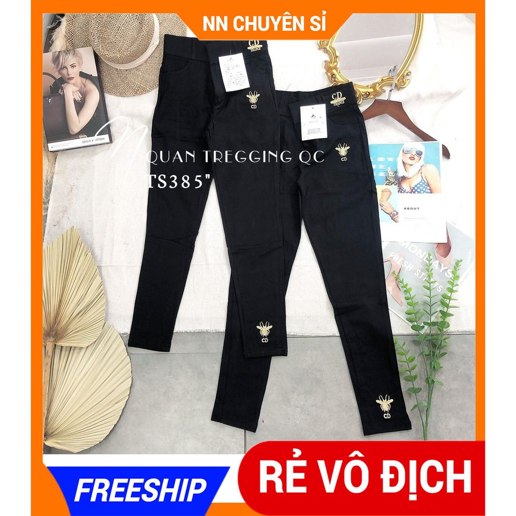 QUẦN TREGGING THÊU 2 ONG CD CAO CẤP TS385 ⚡ HÀNG ĐẸP ⚡