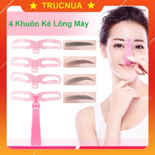 Set 4 khuôn kẻ lông mày cầm tay có thể tái sử dụng tiện lợi