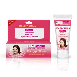 Kem sạch mụn tube LILY'S WHITE thể nhẹ M-02 15gr