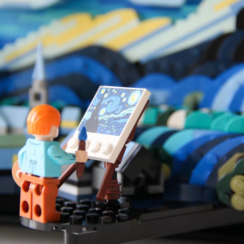 Đồ chơi giáo dục Lắp ráp Mô hình 21033 Night Bức Tranh Đêm Đầy Sao Vincent van Gogh The Starry Night