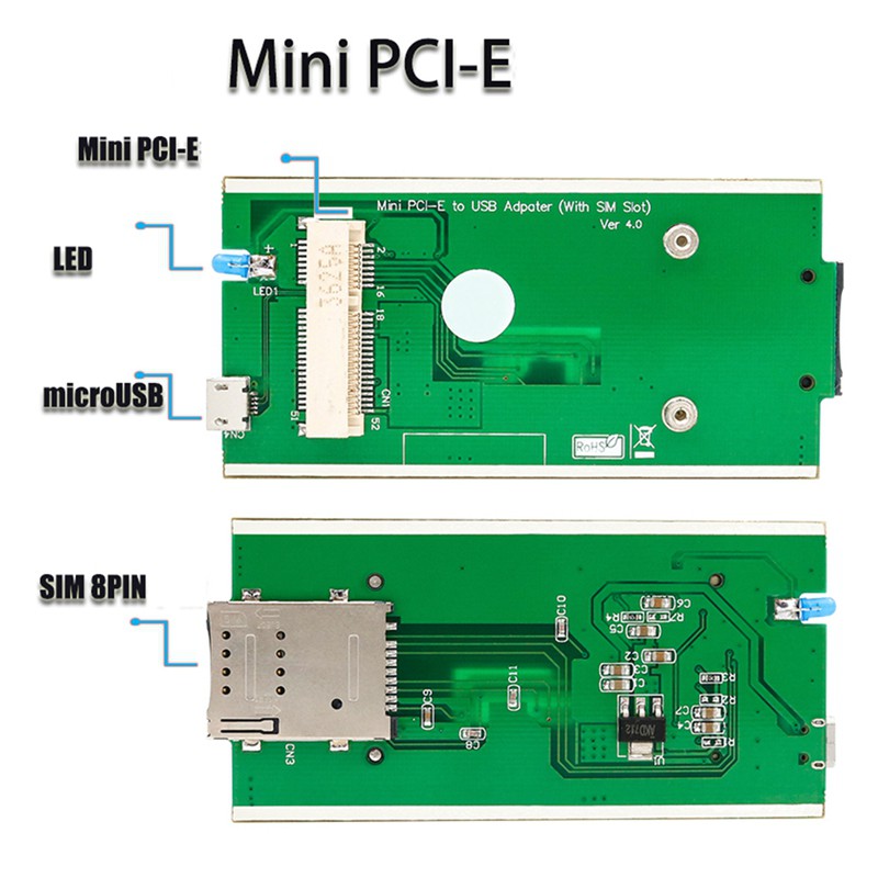 Bảng Mạch Mini Pcie Sang Usb Có Ăng Ten Thu Sóng U8300C 4g | BigBuy360 - bigbuy360.vn