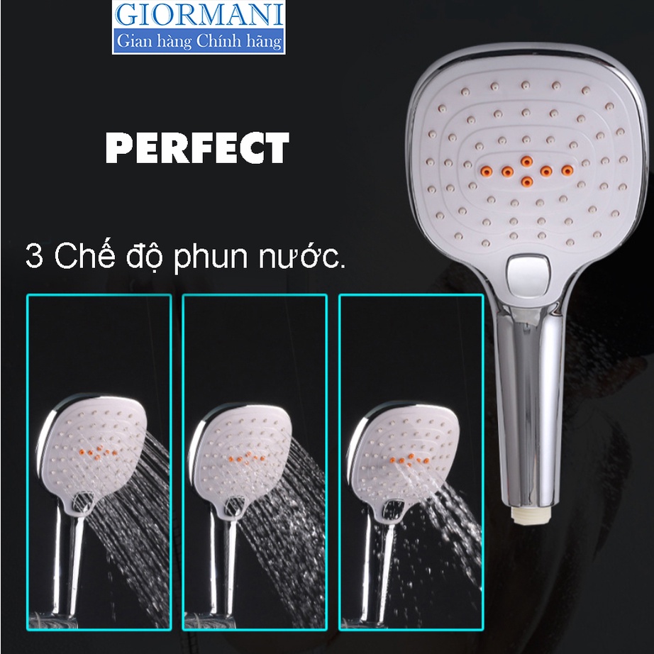 Bát sen tắm nút giữa chỉnh 3 chế độ phun MẠNH - NHẸ  Hàng Cao cấp GIORMANI