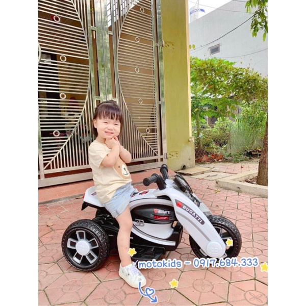 MOTO ĐIỆN CHO BÉ KIỂU DÁNG THỂ THAO, XE ĐỊA HÌNH PHIÊN BẢN MỚI BUGATTI