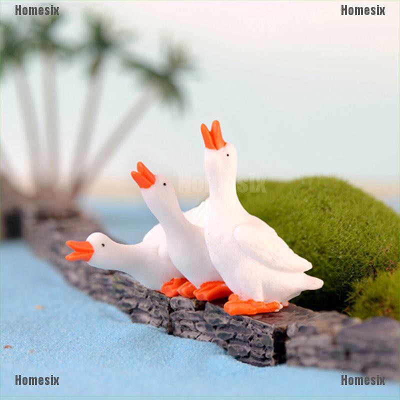 [HoMSI] Goose Mini Miniature Fairy Garden Ornament Decor Pot Craft Accessories SUU