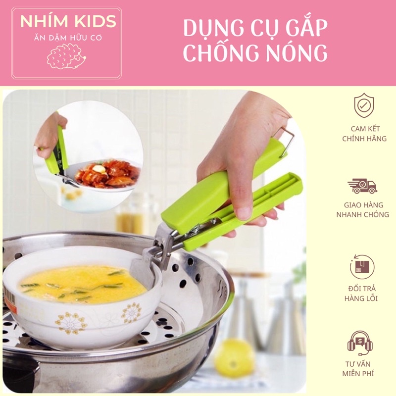 Dụng cụ gắp chống nóng chén, dĩa đa năng (giao màu ngẫu nhiên)