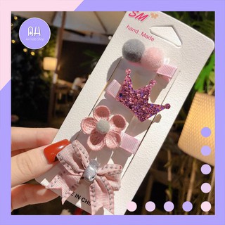 Set 4 kẹp tóc dễ thương cho bé gái