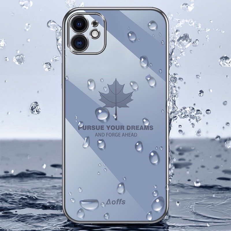 Ốp điện thoại Koosuk mạ in lá phong mặt hông thời trang cho iPhone 12 11 Pro Max