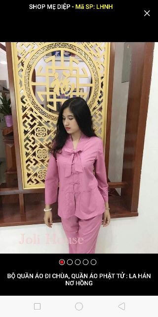 Áo lam đi chùa - mẫu la hán nơ