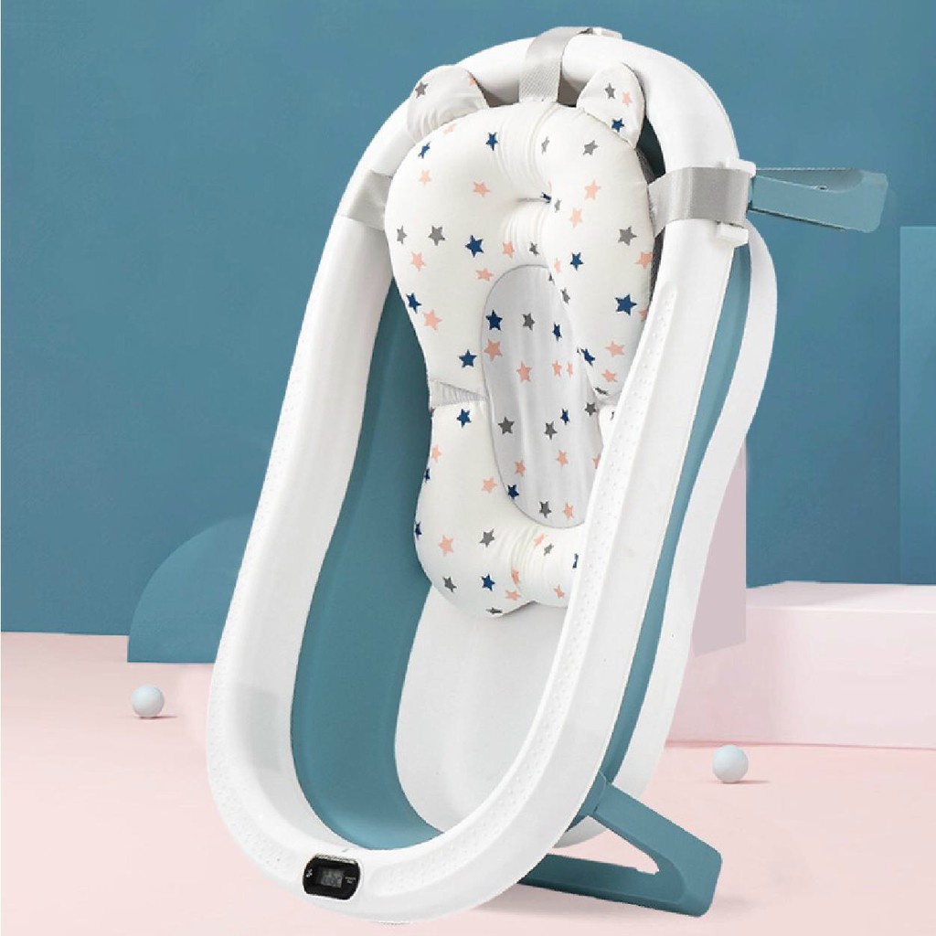 CHẬU TẮM GẤP GỌN 9BABY CAO CẤP  CÓ NHIỆT KẾ AN TOÀN KHI SỬ DỤNG CHO BÉ