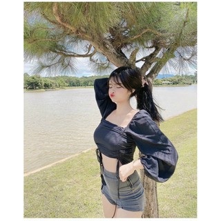 ÁO CROP RÚT DÂY (KÈM HÌNH THẬT)