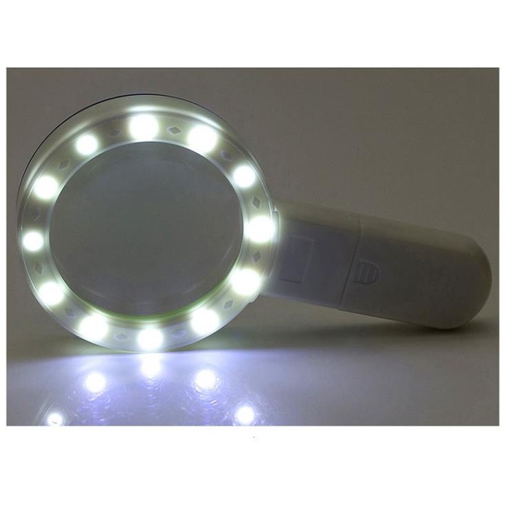 Kính lúp phóng đại 30 lần tích hợp 12 đèn led trợ sáng thấu kính nét M2288