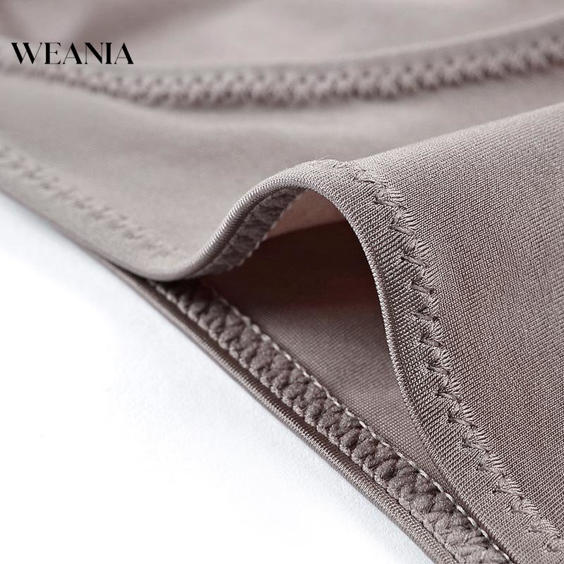 Quần Lót Lụa Không Đường May Màu Trơn Lưng Thấp Size S-XL Mềm Mại Thoải Mái Gợi Cảm Cho Nữ