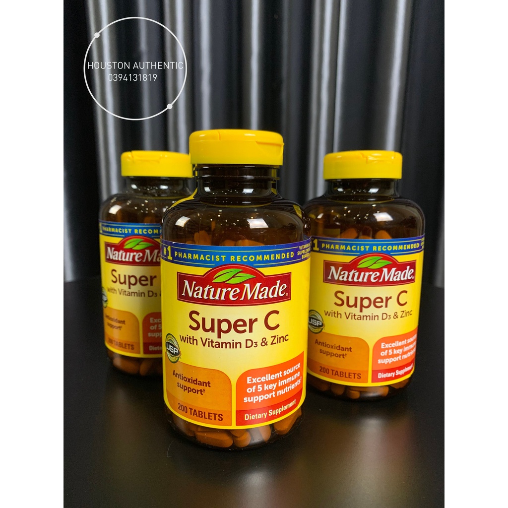 Nature Made Super C with Vitamin D3 & ZinC tăng cường hệ thống miễn dịch _ Live mua hàng tại Mỹ