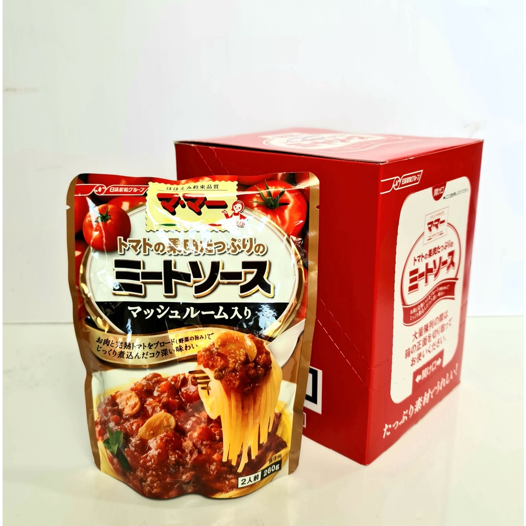Sốt Spaghetti Kojin Sốt Mì Ý Nissin Thịt Và Nấm Sản Phẩm Tiêu Chuẩn Nhật Bản Túi Thiếc Tiện Dụng 260g