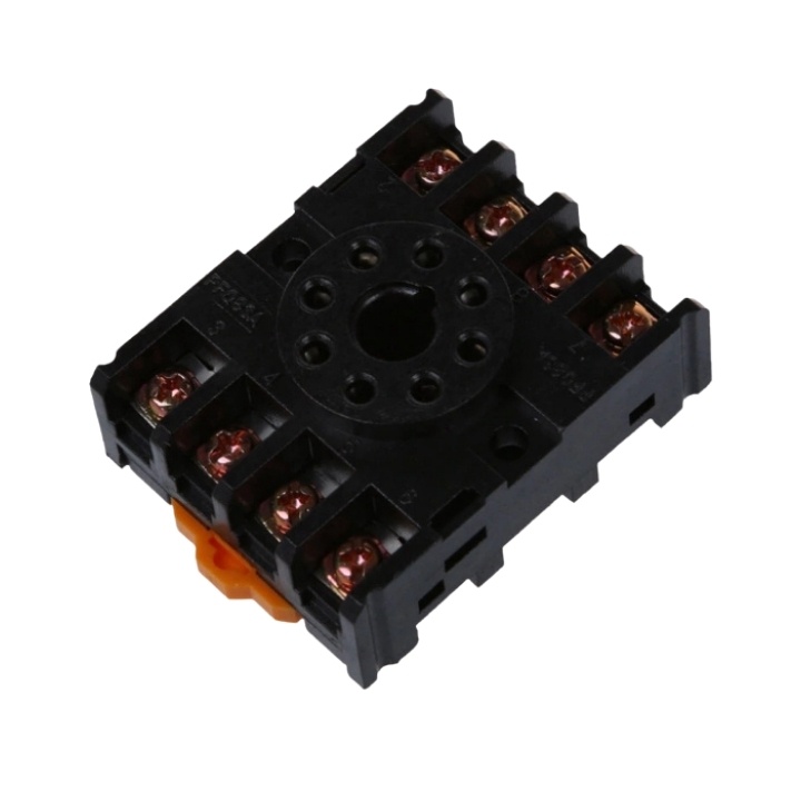 Timer AH3-3 điện áp 220VAC loại 8 chân tròn, rơ le thời gian tặng kèm chân đế PF083A