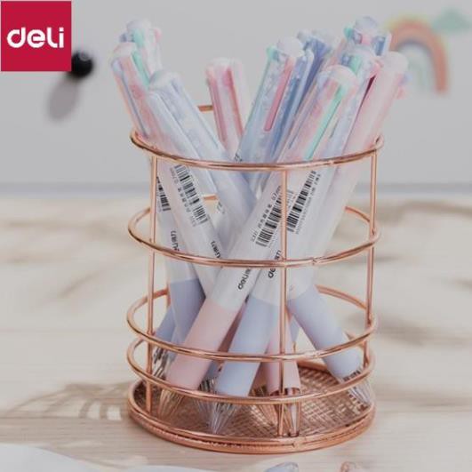 Bút bi nhiều màu Deli - 0.7mm - 4 màu mực - Vỏ thiết kế hoa - 1 chiếc - S311 [Deli]