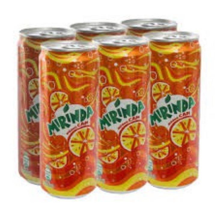 Lốc 6 lon nước ngọt Cam mirinda lon cao 330ml