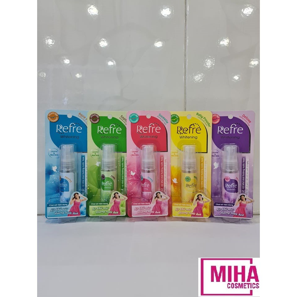 Xịt Thơm Khử Mùi Dưỡng Trắng Ngăn Mồ Hôi Hương Nước Hoa Refre 30ml