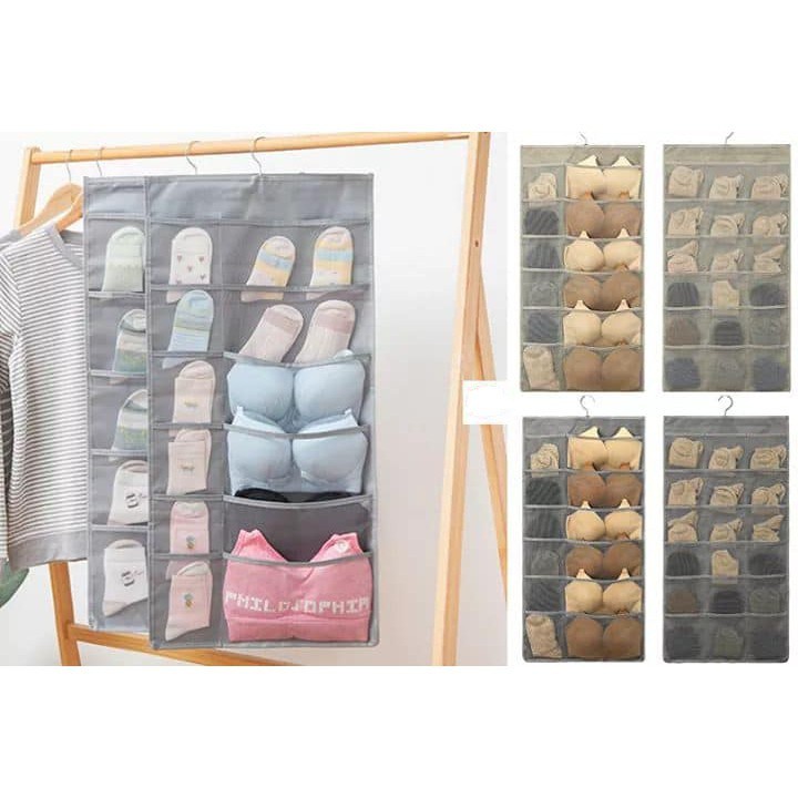 Túi treo đồ lót, treo tất 2 mặt 30 ngăn hàng cao cấp loại 1