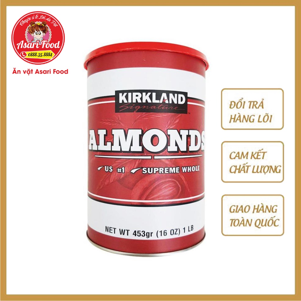 Hạnh Nhân Kirkland 453gram Hàng Nhập Khẩu Chuẩn Hương Vị Tự Nhiên