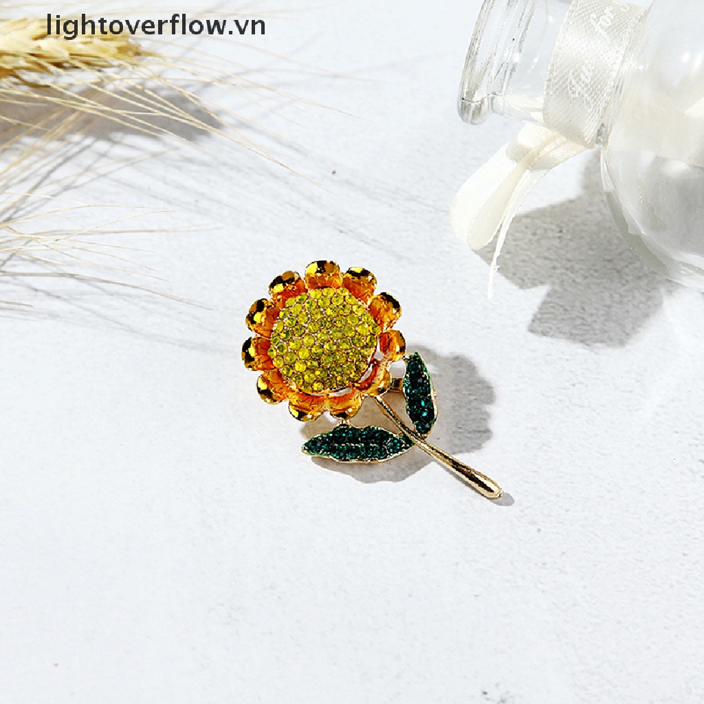 Ghim Cài Áo Hình Hoa Hướng Dương Đính Pha Lê Sang Trọng
