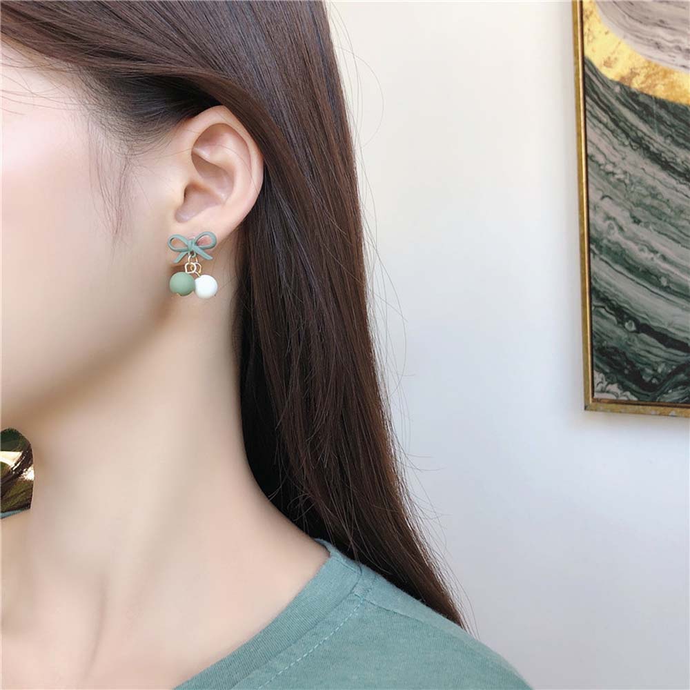 Khuyên Tai Nữ Trang Dáng Dài Tạo Hình Nơ Xinh Xắn