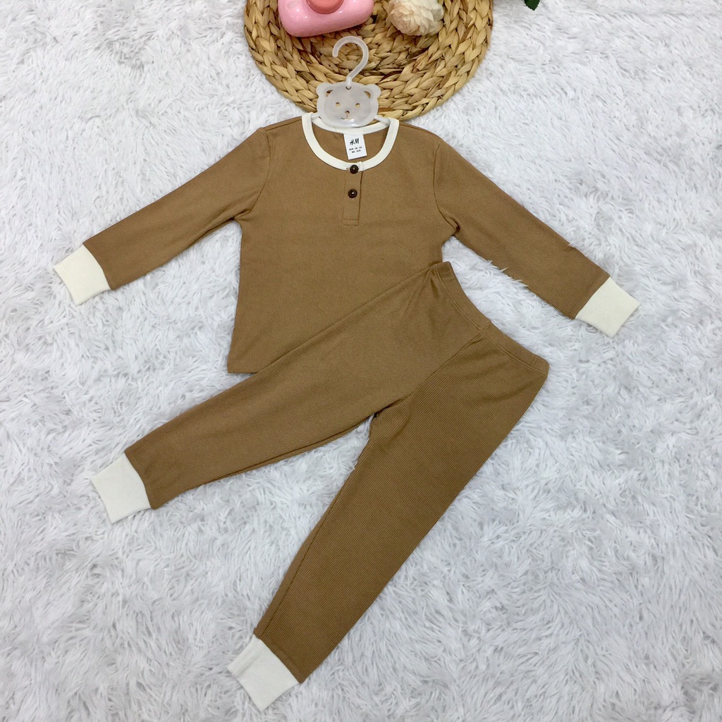 Bộ quần áo chất len tăm dài tay thu đông HM cho bé trai bé gái sale size 12M-6Y HM03 Lamiha