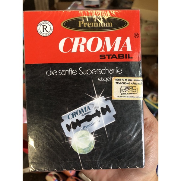 10 lưỡi lam Croma chính hãng hàng loại 1 nhập Đức có tem mã kiểm tra hàng công ty tin dùng bởi thợ cạo chuyên nghiệp