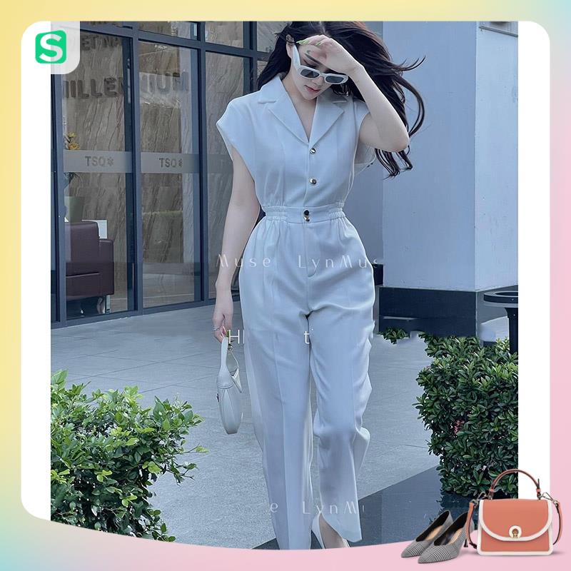 Jumpsuit Cổ Vest Dáng Dài Hàng Quảng Châu JS0011- TTQC