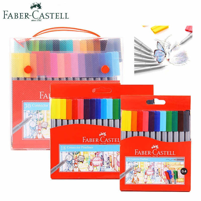 BÚT DẠ KIM / LINE MÀU NGÒI 0.4 MM NẮP KẸP FABER CASTELL BỘ 12/18/30 MÀU (FABER CASTELL CONNECTOR FINELINER SET 12/18/30)