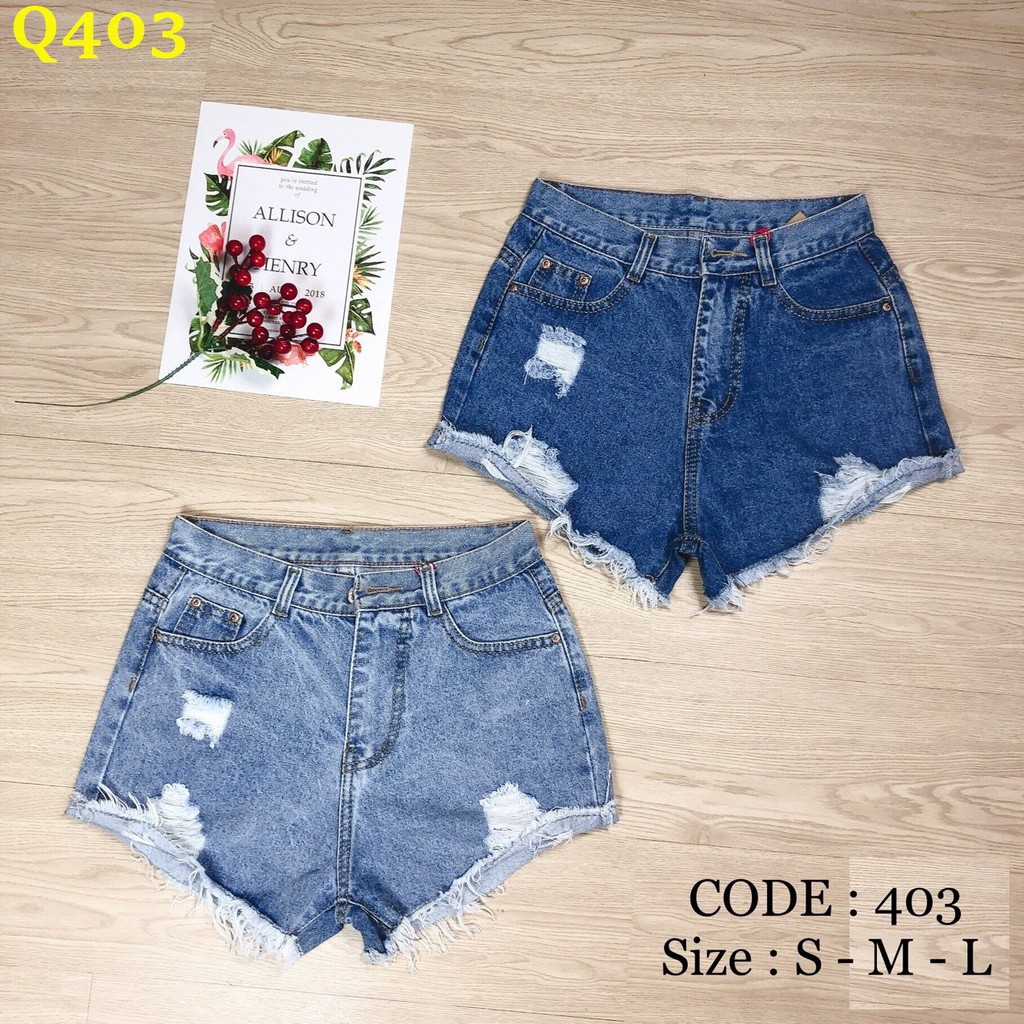Quần jean short nữ rách cá tính ZOMI Q403