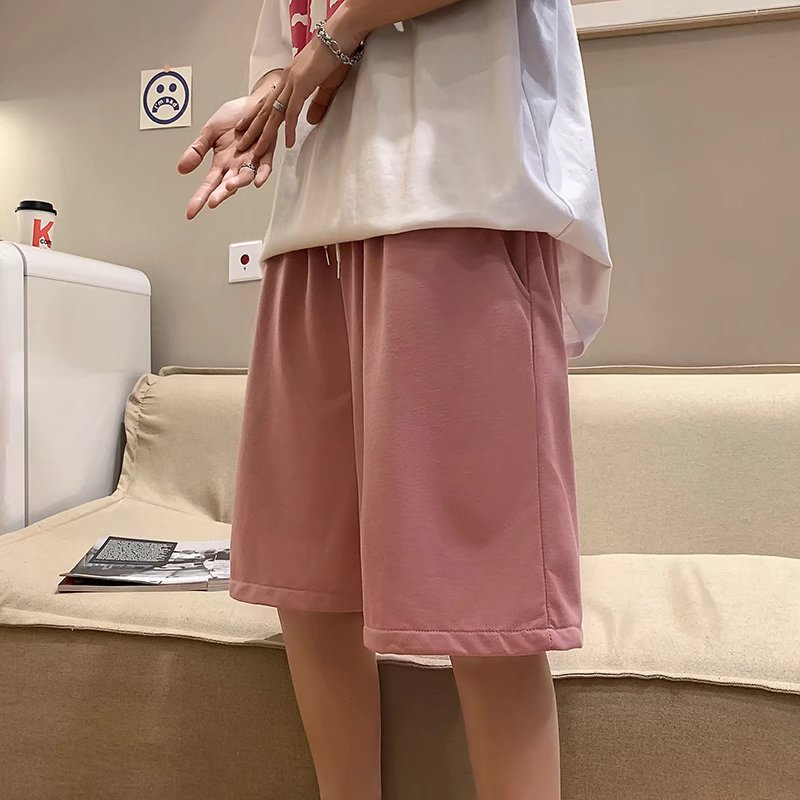 【M-5XL】Quần Thể Thao Ngắn Màu Trơn Thời Trang Unisex Chất Lượng Cao Phong Cách Hàn Quốc dây rút simple couple clothes