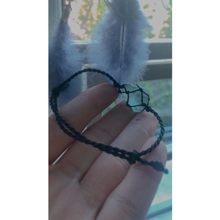 Vòng tay đan dây vải macrame đá Fluorite nhiều màu đẹp